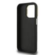 Guess Husa Grained 4G Logo Stand Camera Frame iPhone 15 Pro Negru