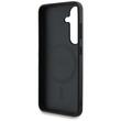 Guess Husa Grained Printed Flower Pattern MagSafe Samsung Galaxy S25 Fuchsia