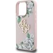 Guess Husa Grained Roses 4G Metal Logo iPhone 16 Pro Roz