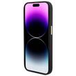 Guess Husa Liquid Silicone 4G Strass Metal Logo iPhone 15 Pro Negru