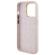 Guess Husa Liquid Silicone 4G Strass Metal Logo iPhone 15 Pro Roz