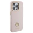 Guess Husa Liquid Silicone 4G Strass Metal Logo iPhone 15 Pro Roz