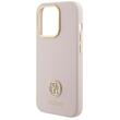 Guess Husa Liquid Silicone 4G Strass Metal Logo iPhone 15 Pro Roz