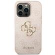Guess Husa PU 4G Metal Logo iPhone 14 Pro Roz