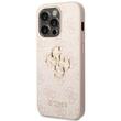 Guess Husa PU 4G Metal Logo iPhone 14 Pro Max Roz