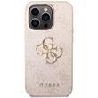 Guess Husa PU 4G Metal Logo iPhone 15 Pro Roz