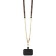 Guess Husa PU 4G Strass Triangle Metal Logo cu curea Crossbody iPhone 15 Pro Maro