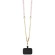 Guess Husa PU 4G Strass Triangle Metal Logo cu curea Crossbody iPhone 15 Pro Roz