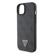 Guess Husa PU 4G Strass Triangle Metal Logo iPhone 15 Negru