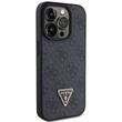 Guess Husa PU 4G Strass Triangle Metal Logo iPhone 15 Pro Max Negru