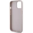 Guess Husa PU 4G Strass Triangle Metal Logo iPhone 15 Roz