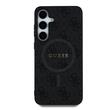 Guess Husa PU Leather 4G Colored Ring MagSafe Samsung Galaxy S25 Negru