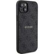 Guess Husa PU Leather 4G Colored Ring MagSafe iPhone 15 Negru