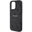 Guess Husa PU Leather 4G Colored Ring MagSafe iPhone 15 Pro Negru