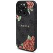 Guess Husa PU Leather 4G Roses MagSafe iPhone 16 Pro Max Negru
