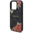 Guess Husa PU Leather 4G Roses MagSafe iPhone 16 Pro Negru