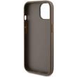 Guess Husa Perforated 4G Glitter Metal Logo iPhone 15 Taupe