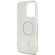 Guess Husa Rhinestones Ring MagSafe iPhone 16 Pro Max Alb