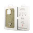 Guess Husa Rhinestones Triangle Metal Logo iPhone 15 Pro Auriu