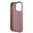 Guess Husa Rhinestones Triangle Metal Logo iPhone 15 Pro Roz