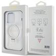 Guess Husa Ring Stand Glitter MagSafe iPhone 15 Pro Transparent