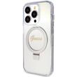 Guess Husa Ring Stand Glitter MagSafe iPhone 15 Pro Transparent