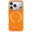 Guess Husa Script Metal MagSafe iPhone 17 Pro Portocaliu