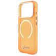 Guess Husa Script Metal MagSafe iPhone 17 Pro Portocaliu