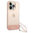 Guess Husa TPU Camera Outline Translucent Strap iPhone 14 Pro Roz