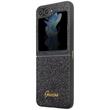 Guess Husa TPU Glitter Flakes Metal Logo Samsung Galaxy Z Flip5 Negru