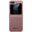 Guess Husa TPU Glitter Flakes Metal Logo Samsung Galaxy Z Flip5 Roz