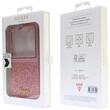 Guess Husa TPU Glitter Flakes Metal Logo Samsung Galaxy Z Flip5 Roz