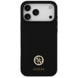 Guess Husa Silicone Logo Strass 4G MagSafe iPhone 17 Pro Max Negru