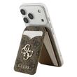 Guess Suport Card MagSafe cu functie stand si oglinda Maro