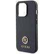 Guess Husa 4G Strass Metal Logo iPhone 15 Pro Negru