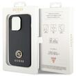 Guess Husa 4G Strass Metal Logo iPhone 15 Pro Negru