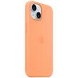 Apple Husa Originala Silicon iPhone 15, MagSafe, Orange Sorbet