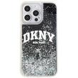 DKNY Husa Liquid Glitter Big Logo iPhone 15 Pro Negru