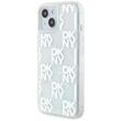 DKNY Husa Liquid Glitter Multilogo iPhone 15 / 14 / 13 Alb