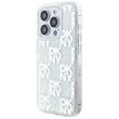 DKNY Husa Liquid Glitter Multilogo iPhone 15 Pro Alb