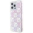 DKNY Husa Liquid Glitter Multilogo iPhone 15 Pro Roz