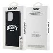DKNY Husa Liquid Silicone White Printed Logo MagSafe iPhone 14 Pro Max Negru