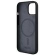 DKNY Husa Liquid Silicone White Printed Logo MagSafe iPhone 15 / 14 / 13 Negru