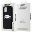 DKNY Husa Liquid Silicone White Printed Logo MagSafe iPhone 15 / 14 / 13 Negru