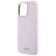 DKNY Husa Liquid Silicone Small Metal Logo MagSafe iPhone 14 Pro Max Roz
