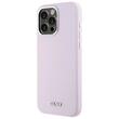 DKNY Husa Liquid Silicone Small Metal Logo MagSafe iPhone 14 Pro Roz