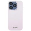 DKNY Husa Liquid Silicone Small Metal Logo MagSafe iPhone 15 Pro Roz