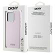 DKNY Husa Liquid Silicone Small Metal Logo MagSafe iPhone 15 Pro Roz