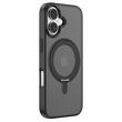 Devia Husa Eleguard Series Magnetic Shockproof iPhone 17 Negru, cu suport rotativ 360 grade