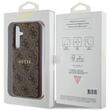 Guess Husa 4G Leather Metal Logo MagSafe Samsung Galaxy S24 Maro
